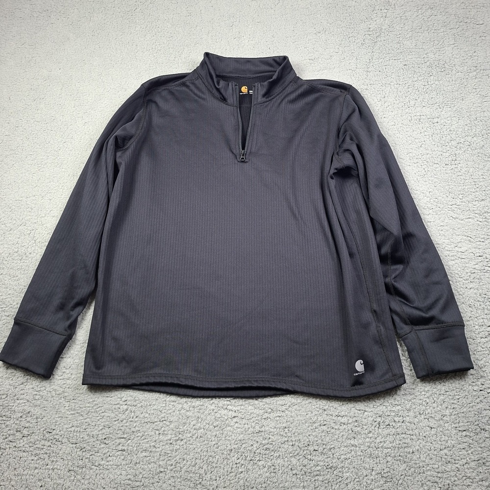 Carhartt Force 1/4 Zip Pullover Mens 2XLT Black Workwear Performance 102351 001